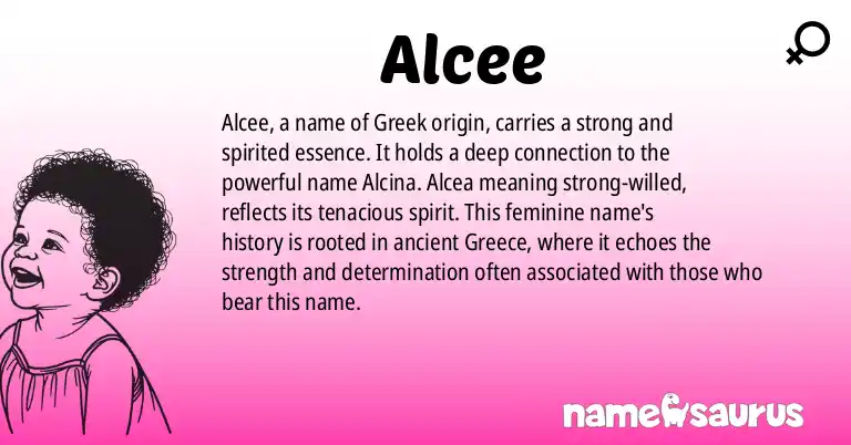 Infographic about Alcee name meaning, Alcee is a name from Greek origin(s).