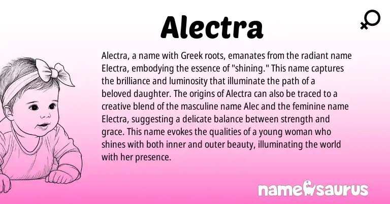 Infographic about Alectra name meaning, Alectra is a name from Greek origin(s).