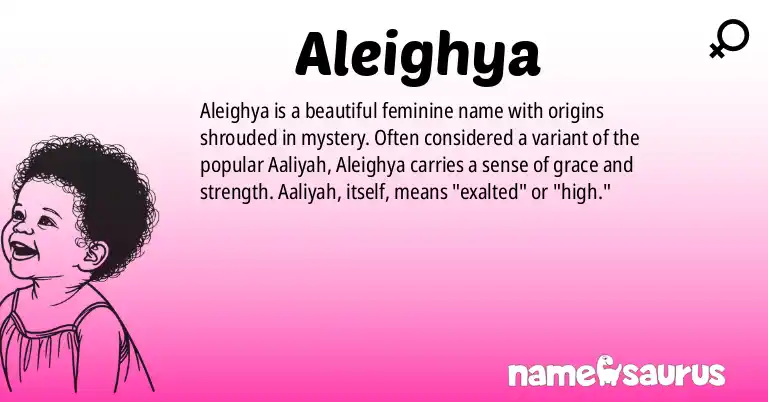 Infographic about Aleighya name meaning, Aleighya is a name from N/A origin(s).