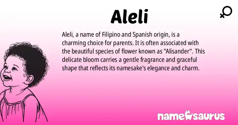 Infographic about Aleli name meaning, Aleli is a name from Filipino, Spanish origin(s).