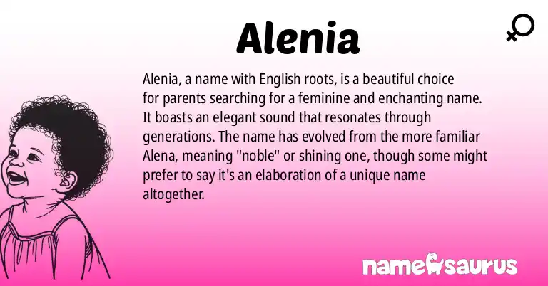 Infographic about Alenia name meaning, Alenia is a name from English (American) origin(s).