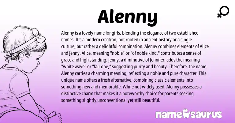 Infographic about Alenny name meaning, Alenny is a name from English origin(s).