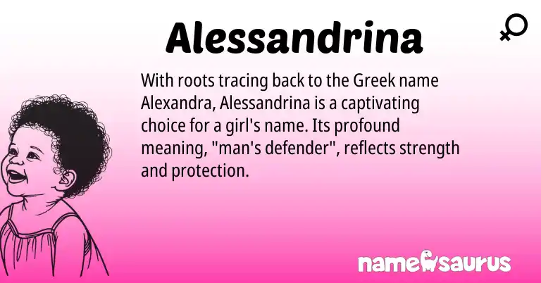 Infographic about Alessandrina name meaning, Alessandrina is a name from Greek origin(s).