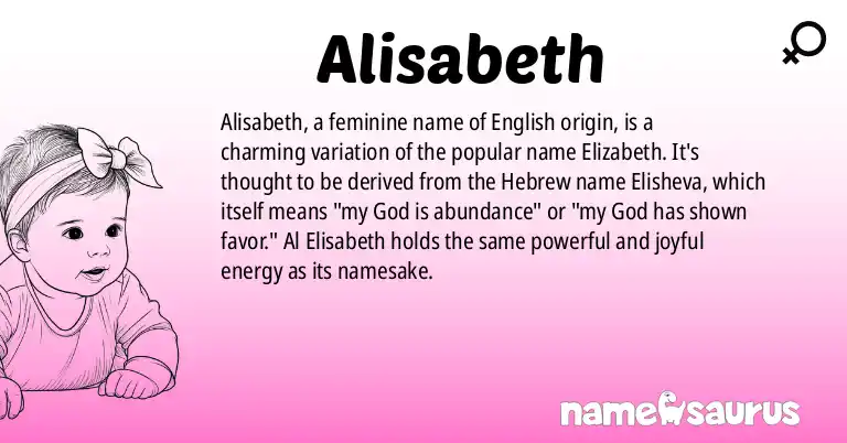 Infographic about Alisabeth name meaning, Alisabeth is a name from English origin(s).