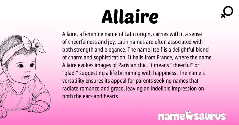 Infographic about Allaire name meaning, Allaire is a name from Latin origin(s).