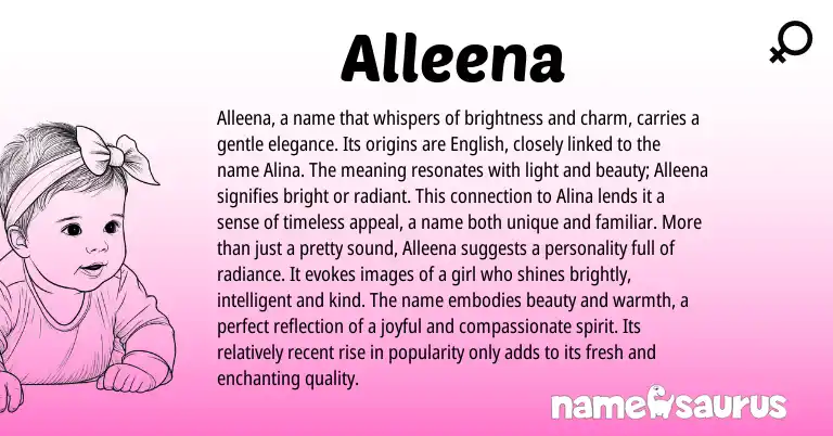 Infographic about Alleena name meaning, Alleena is a name from Other origin(s).