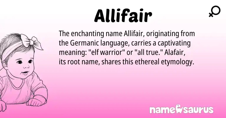 Infographic about Allifair name meaning, Allifair is a name from Germanic origin(s).