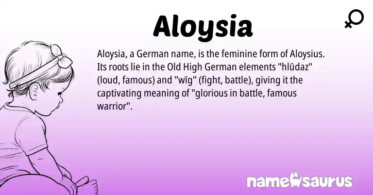 Infographic about Aloysia name meaning, Aloysia is a name from Old High German, German origin(s).