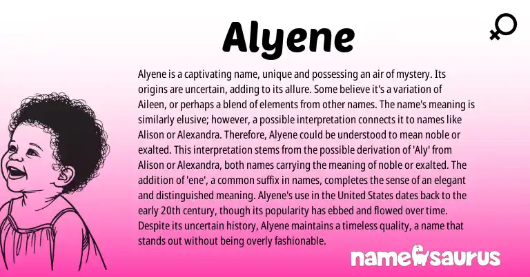 Infographic about Alyene name meaning, Alyene is a name from Other origin(s).