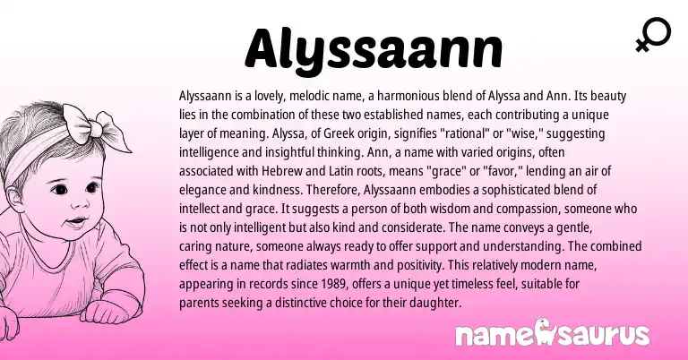 Infographic about Alyssaann name meaning, Alyssaann is a name from Other origin(s).