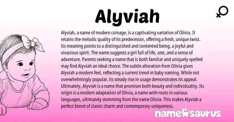 Infographic about Alyviah name meaning, Alyviah is a name from Other origin(s).
