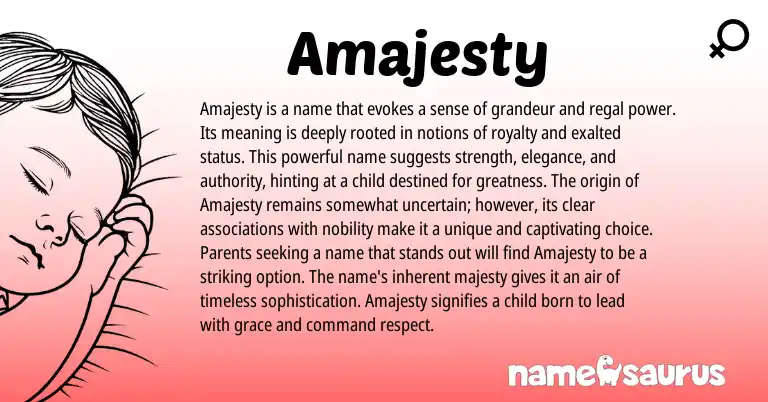 Infographic about Amajesty name meaning, Amajesty is a name from Other origin(s).