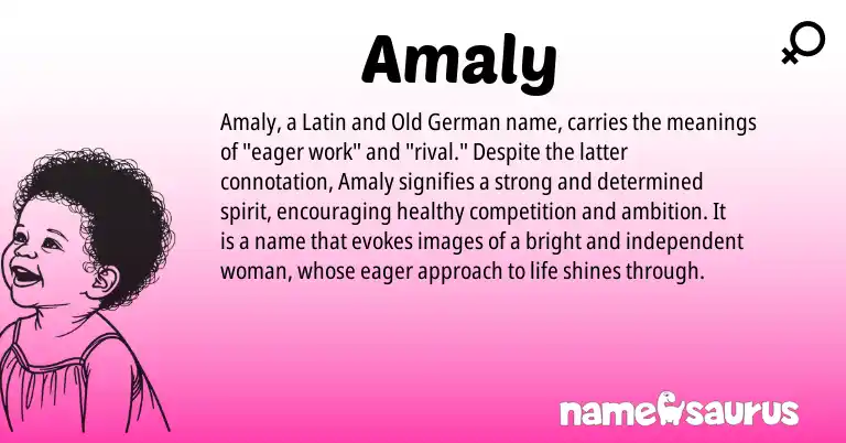 Infographic about Amaly name meaning, Amaly is a name from Old German, Latin origin(s).