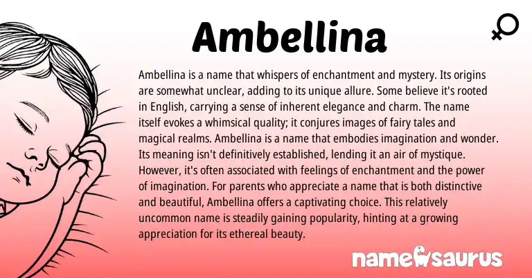 Infographic about Ambellina name meaning, Ambellina is a name from Other origin(s).