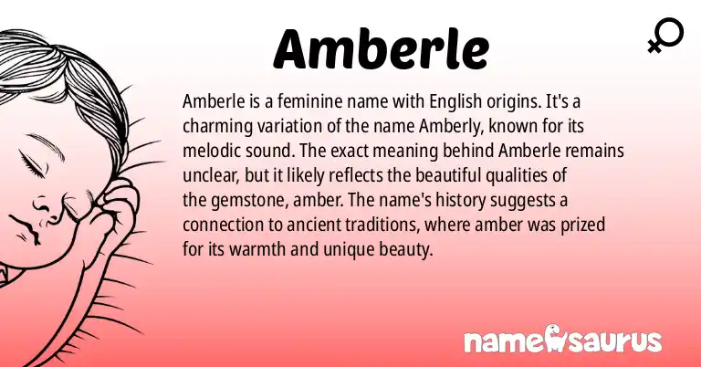 Infographic about Amberle name meaning, Amberle is a name from English origin(s).