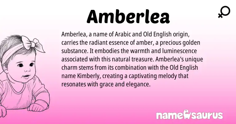 Infographic about Amberlea name meaning, Amberlea is a name from Old English, Arabic origin(s).