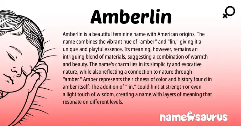 Infographic about Amberlin name meaning, Amberlin is a name from American origin(s).