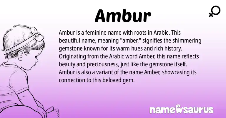 Infographic about Ambur name meaning, Ambur is a name from Arabic origin(s).