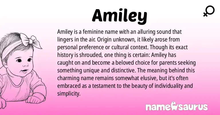 Infographic about Amiley name meaning, Amiley is a name from N/A origin(s).