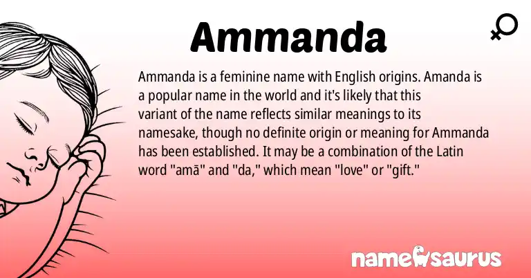 Infographic about Ammanda name meaning, Ammanda is a name from English origin(s).