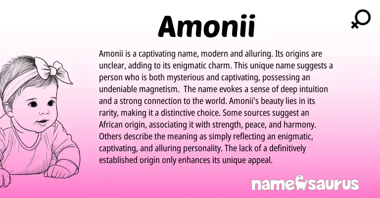 Infographic about Amonii name meaning, Amonii is a name from Hebrew origin(s).