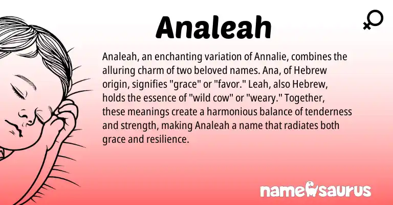 Infographic about Analeah name meaning, Analeah is a name from Hebrew origin(s).