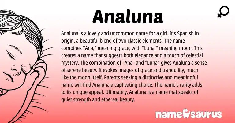 Infographic about Analuna name meaning, Analuna is a name from Latin origin(s).