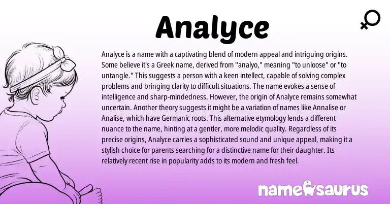 Infographic about Analyce name meaning, Analyce is a name from Greek origin(s).