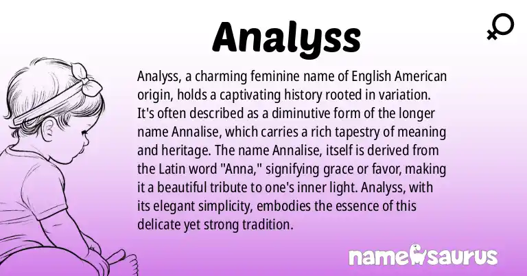 Infographic about Analyss name meaning, Analyss is a name from English (American) origin(s).