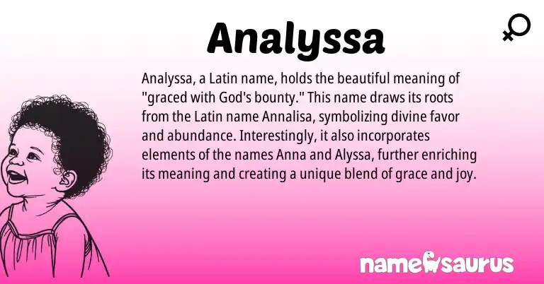 Infographic about Analyssa name meaning, Analyssa is a name from Latin origin(s).