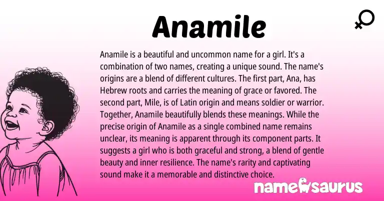Infographic about Anamile name meaning, Anamile is a name from Latin, Hebrew origin(s).