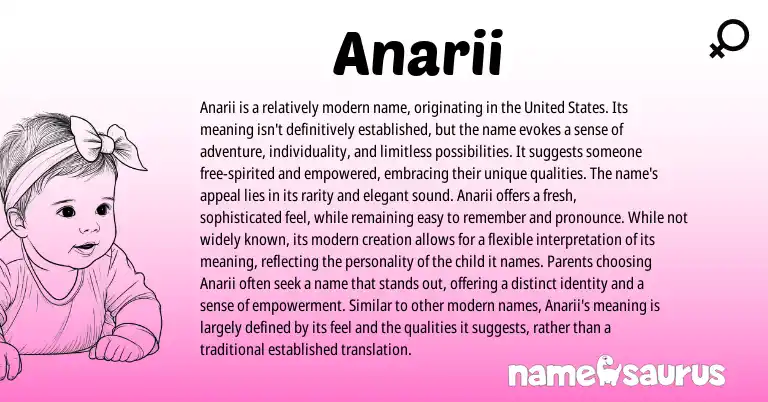 Infographic about Anarii name meaning, Anarii is a name from Other origin(s).