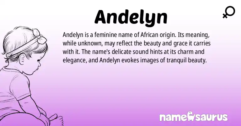 Infographic about Andelyn name meaning, Andelyn is a name from African origin(s).
