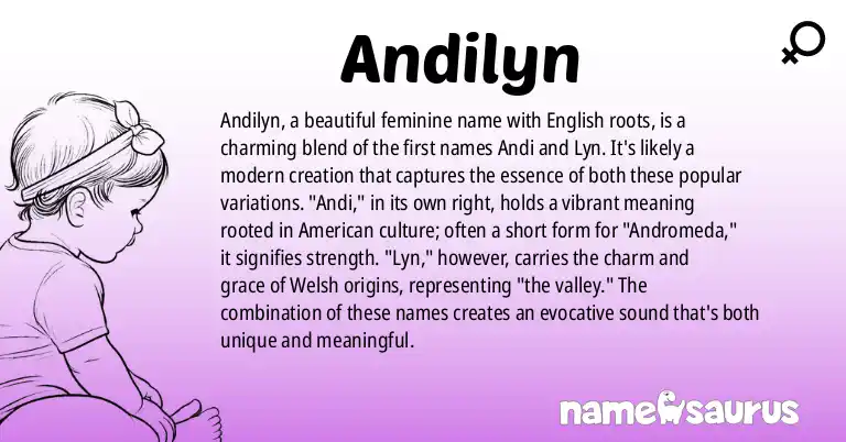 Infographic about Andilyn name meaning, Andilyn is a name from English origin(s).