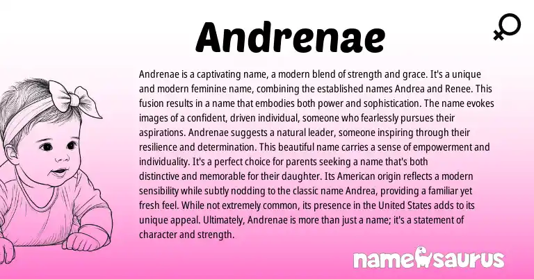 Infographic about Andrenae name meaning, Andrenae is a name from American origin(s).