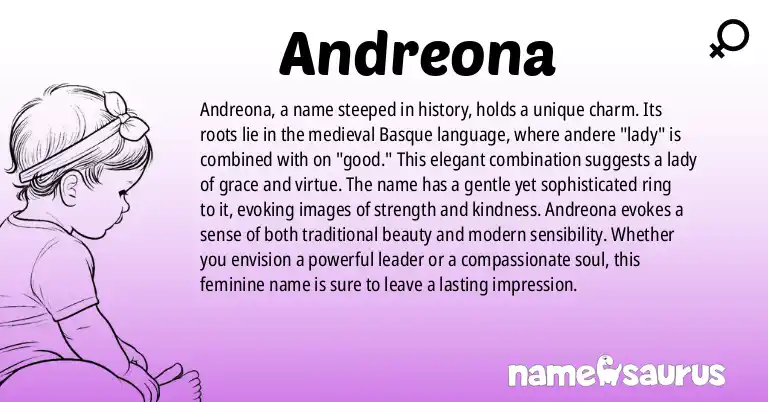 Infographic about Andreona name meaning, Andreona is a name from Medieval Basque origin(s).