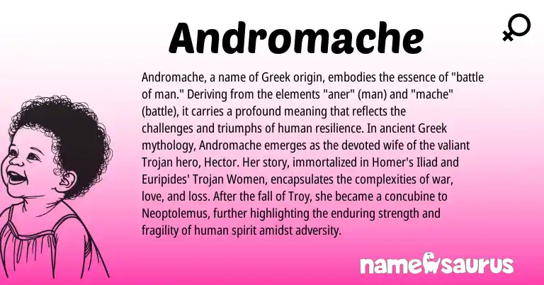 Infographic about Andromache name meaning, Andromache is a name from Greek origin(s).