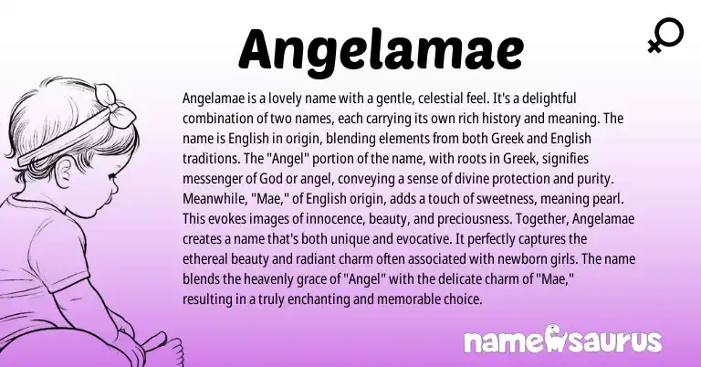 Infographic about Angelamae name meaning, Angelamae is a name from Other origin(s).