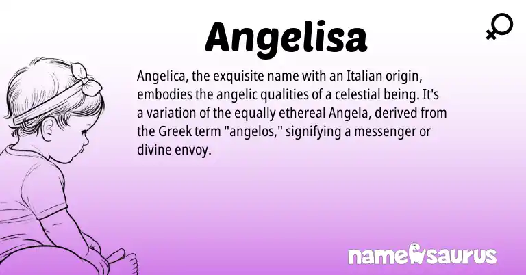 Infographic about Angelisa name meaning, Angelisa is a name from Greek, Italian origin(s).