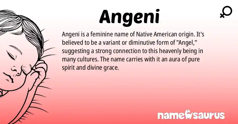Infographic about Angeni name meaning, Angeni is a name from Native American origin(s).