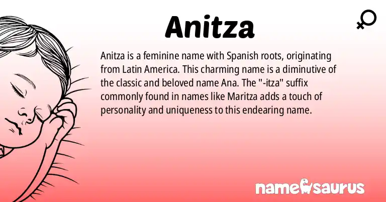 Infographic about Anitza name meaning, Anitza is a name from Spanish (Latin American) origin(s).