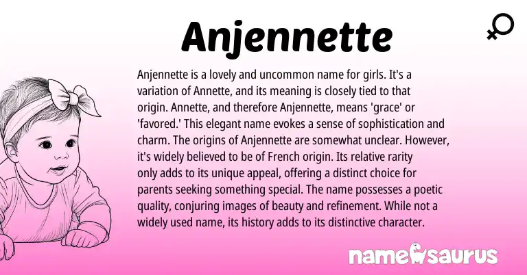 Infographic about Anjennette name meaning, Anjennette is a name from Other origin(s).