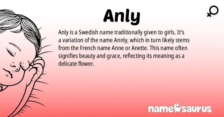 Infographic about Anly name meaning, Anly is a name from Swedish origin(s).