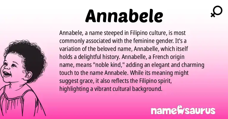 Infographic about Annabele name meaning, Annabele is a name from Filipino origin(s).