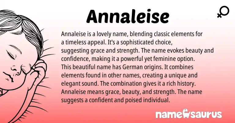 Infographic about Annaleise name meaning, Annaleise is a name from Germanic origin(s).