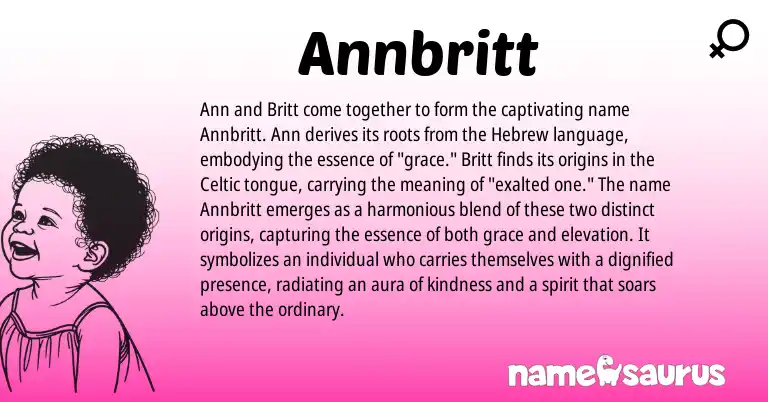 Infographic about Annbritt name meaning, Annbritt is a name from Celtic, Hebrew origin(s).