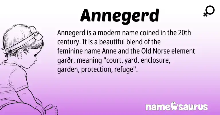 Infographic about Annegerd name meaning, Annegerd is a name from Old Norse origin(s).