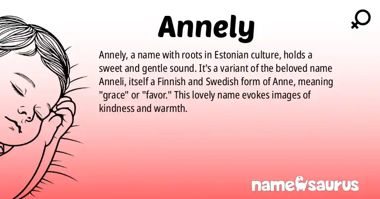 Infographic about Annely name meaning, Annely is a name from Estonian origin(s).