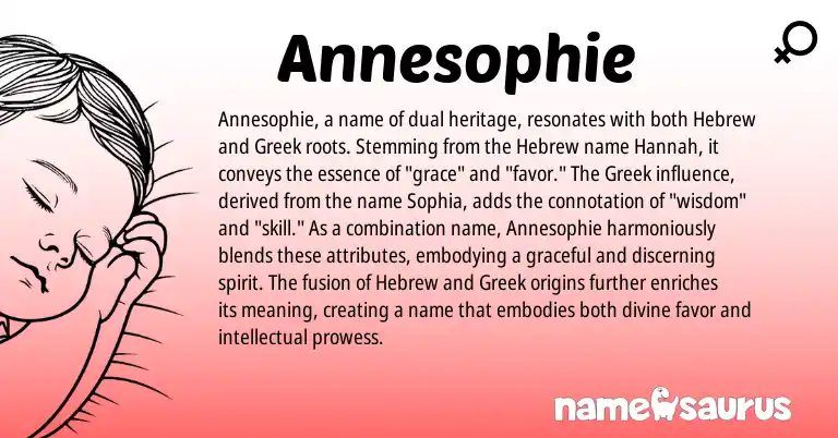 Infographic about Annesophie name meaning, Annesophie is a name from Hebrew, Greek origin(s).