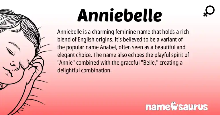 Infographic about Anniebelle name meaning, Anniebelle is a name from English origin(s).